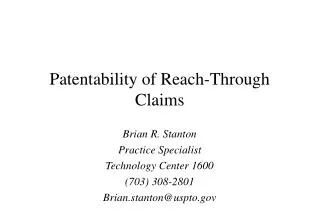 Patentability of Reach-Through Claims