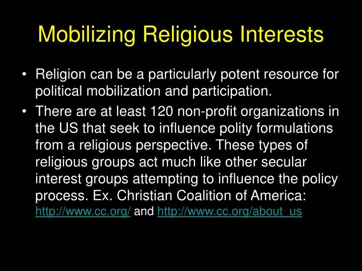 mobilizing religious interests