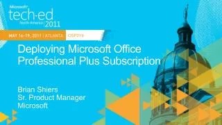 Deploying Microsoft Office Professional Plus Subscription