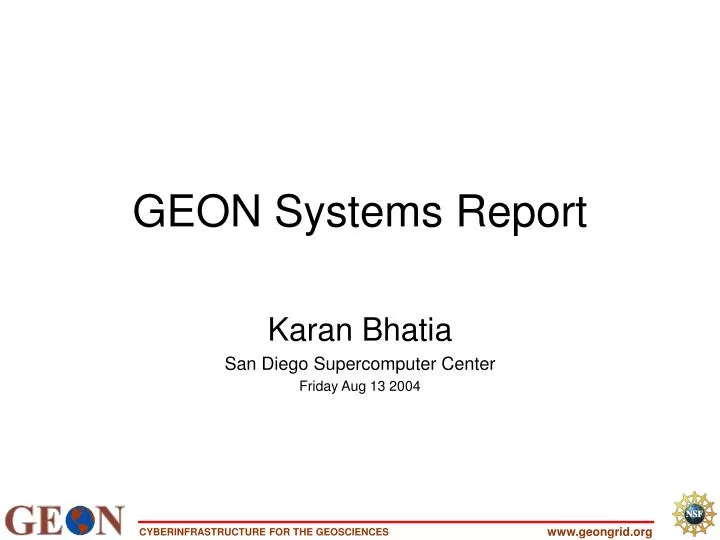 geon systems report
