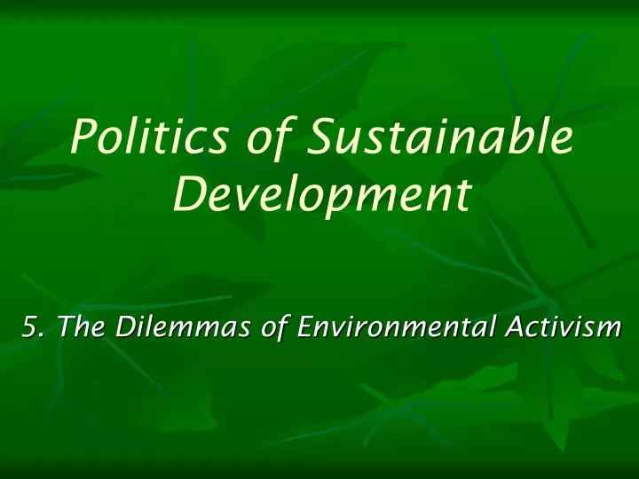 politics of sustainable development