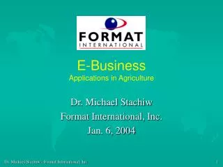 E-Business Applications in Agriculture