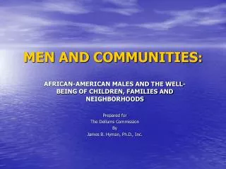 MEN AND COMMUNITIES :