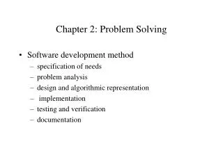 Chapter 2: Problem Solving