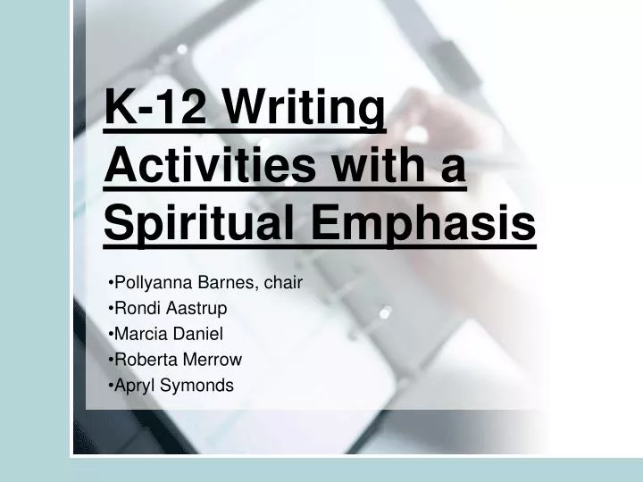 k 12 writing activities with a spiritual emphasis