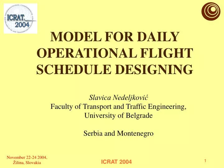 model for daily operational flight schedule designing