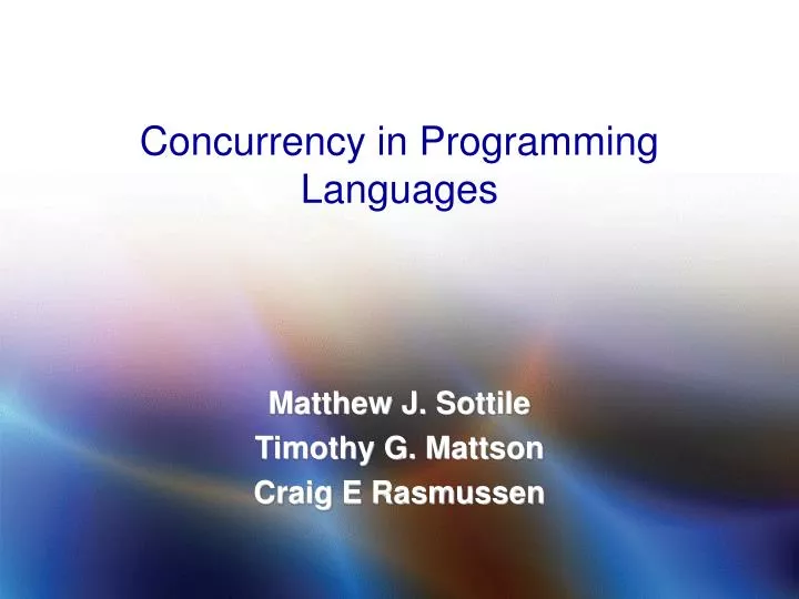 concurrency in programming languages