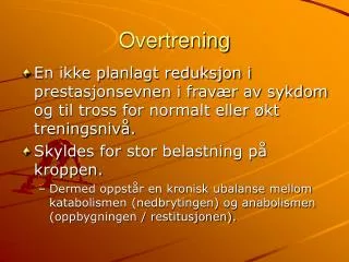 overtrening