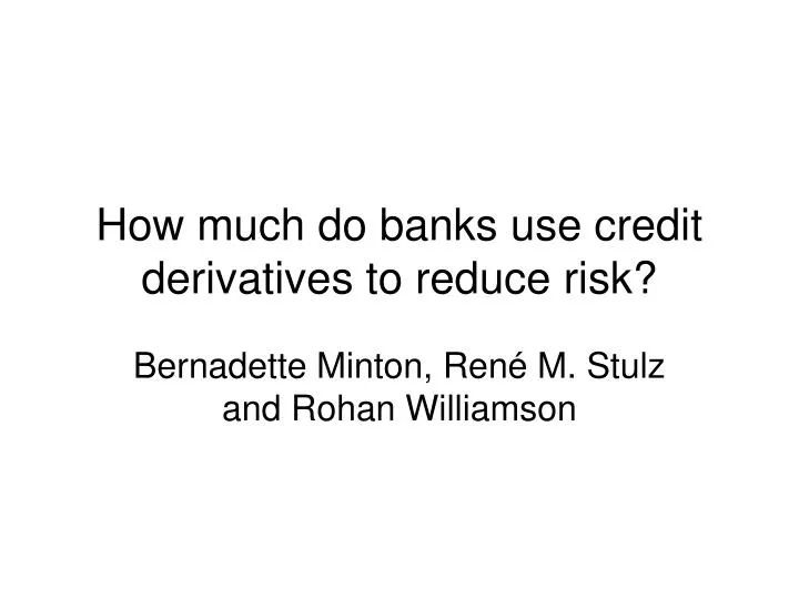 how much do banks use credit derivatives to reduce risk
