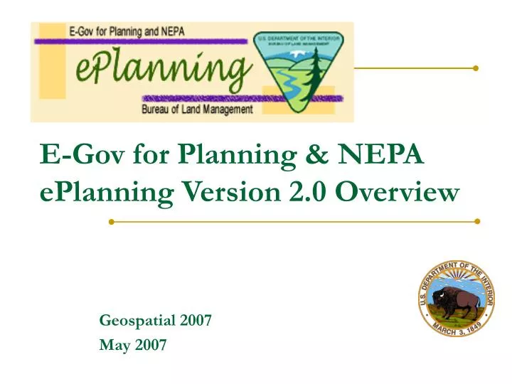 e gov for planning nepa eplanning version 2 0 overview