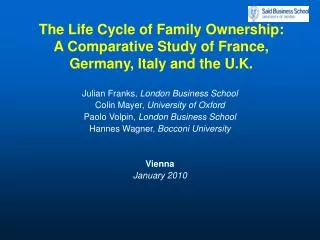 The Life Cycle of Family Ownership: A Comparative Study of France, Germany, Italy and the U.K.