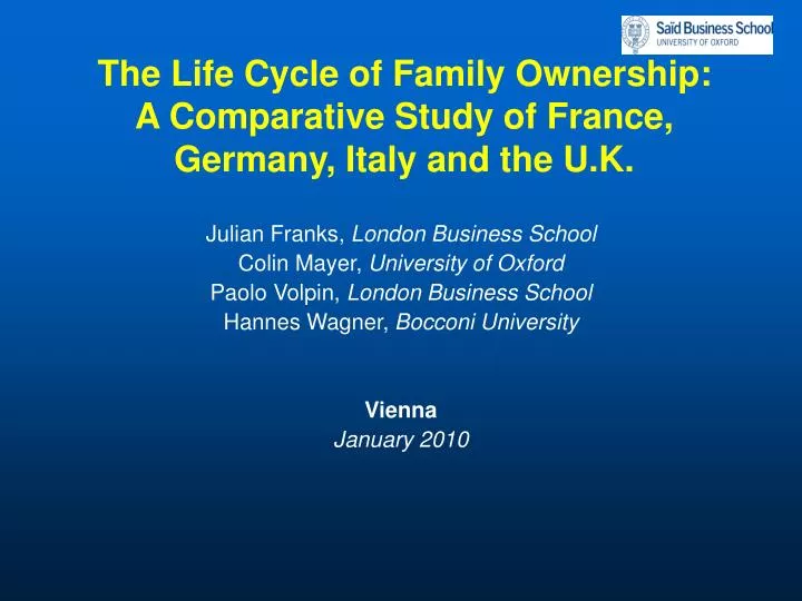 the life cycle of family ownership a comparative study of france germany italy and the u k