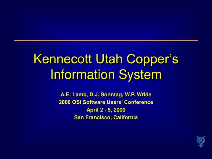 kennecott utah copper s information system
