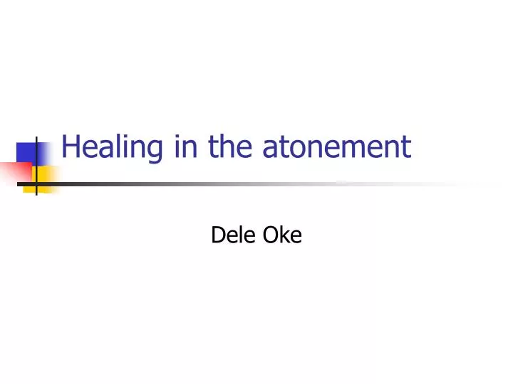 healing in the atonement