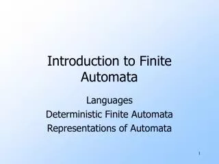 Introduction to Finite Automata