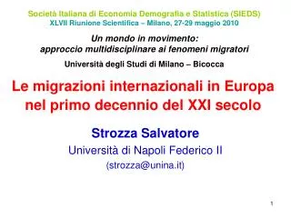 Le migrazioni internazionali in Europa nel primo decennio del XXI secolo