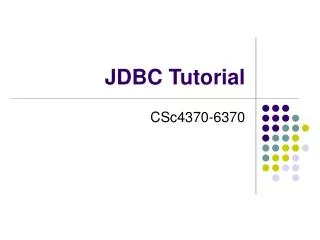 JDBC Tutorial