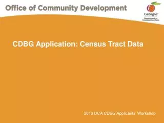 CDBG Application: Census Tract Data