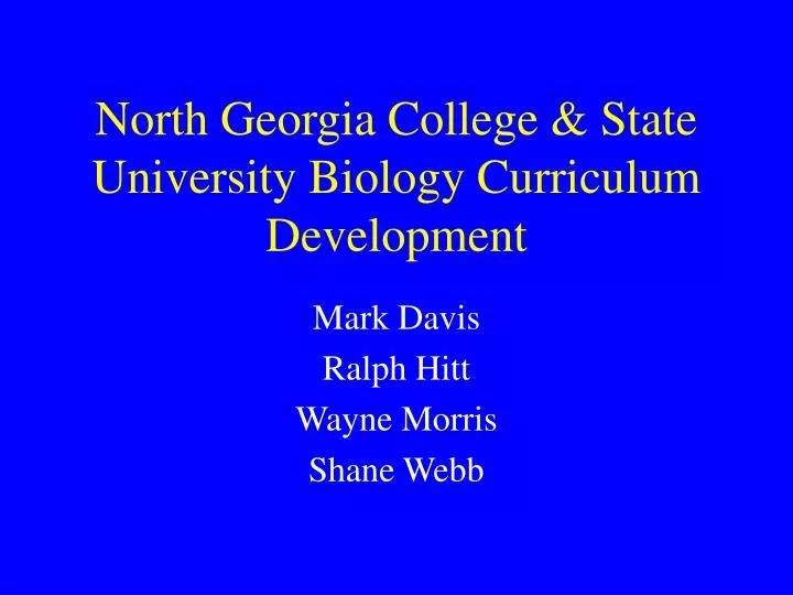 north georgia college state university biology curriculum development