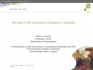 The Use of the Competitive Dialogue in Denmark