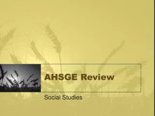 AHSGE Review