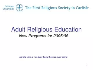 Adult Religious Education