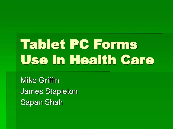 tablet pc forms use in health care