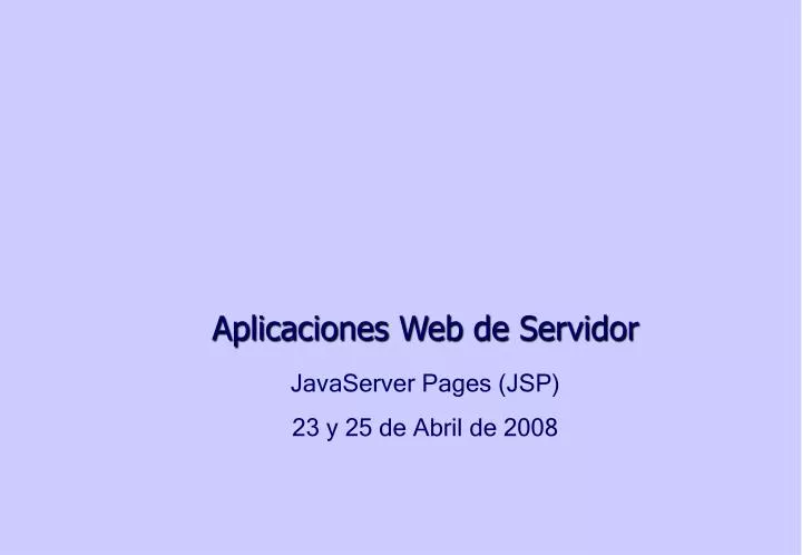 aplicaciones web de servidor