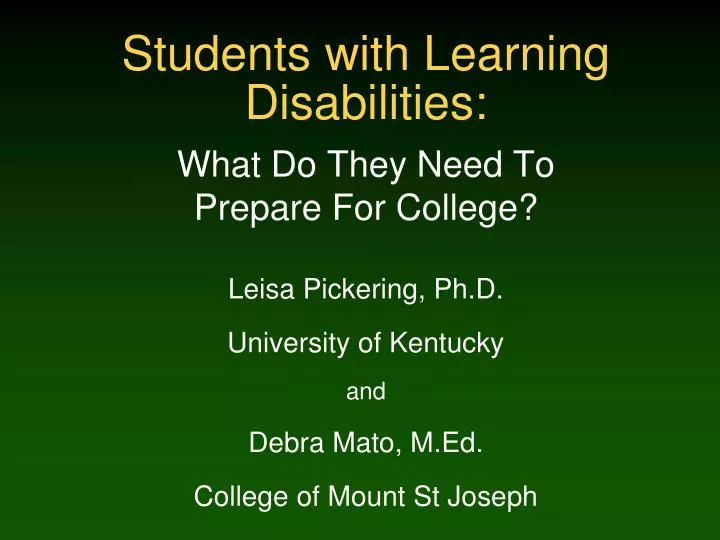 students with learning disabilities