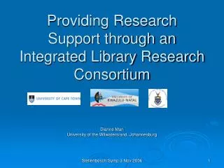 Providing Research Support through an Integrated Library Research Consortium