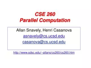 CSE 260 Parallel Computation