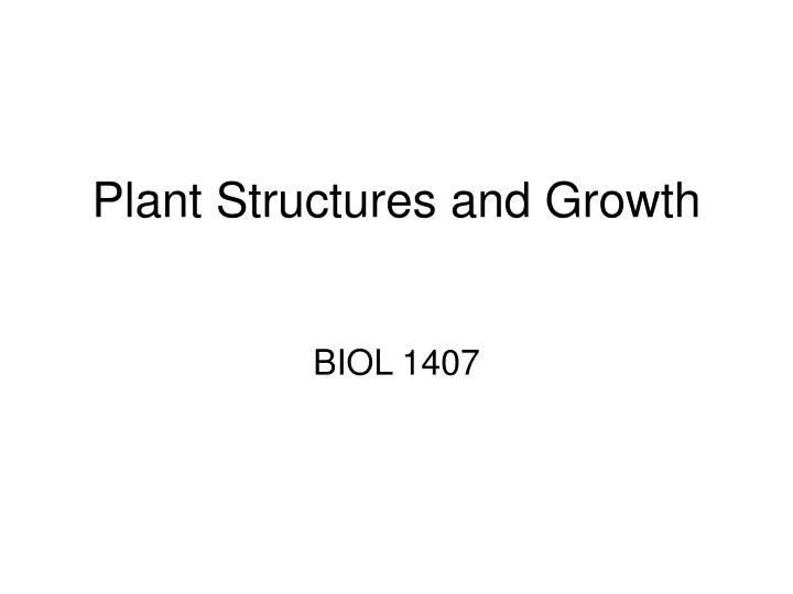 plant structures and growth