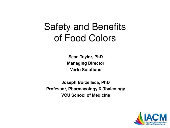safety and benefits of food colors