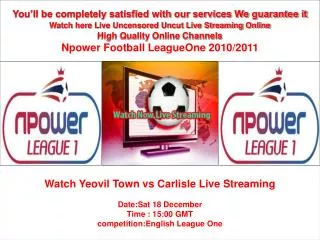 Yeovil Town vs Carlisle Live Stream Online PC