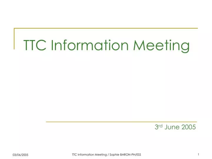 ttc information meeting