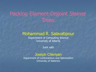 Packing Element-Disjoint Steiner Trees