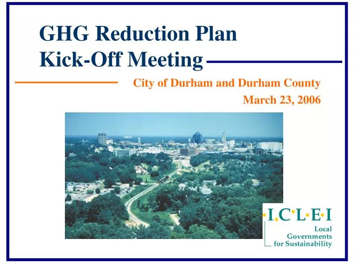 ghg reduction plan kick off meeting