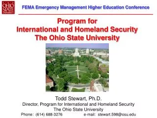 Program for International and Homeland Security The Ohio State University