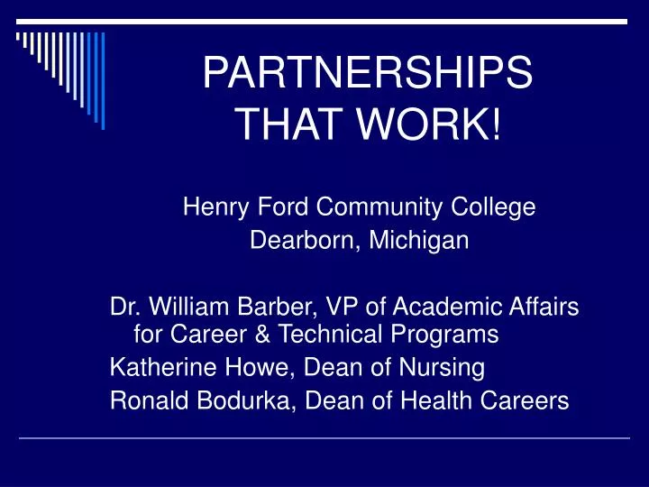 partnerships that work