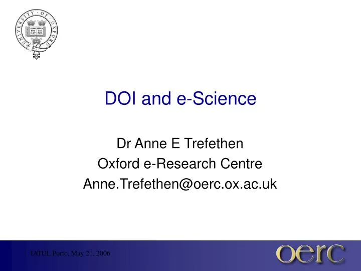 doi and e science