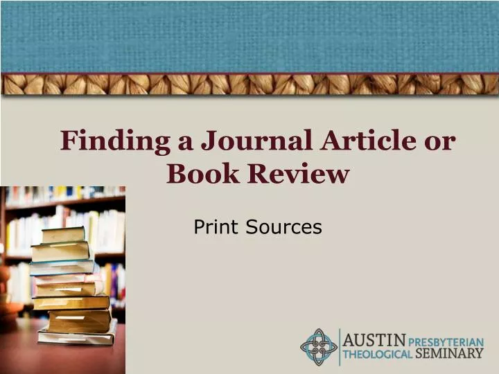 finding a journal article or book review