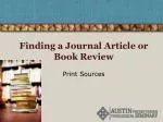Finding a Journal Article or Book Review - slide 1