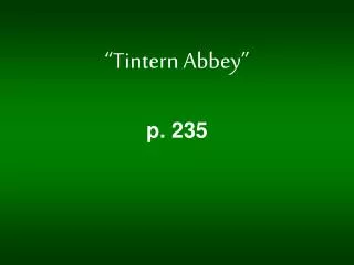“Tintern Abbey”