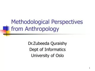 Methodological Perspectives from Anthropology
