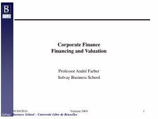 Corporate Finance Financing and Valuation