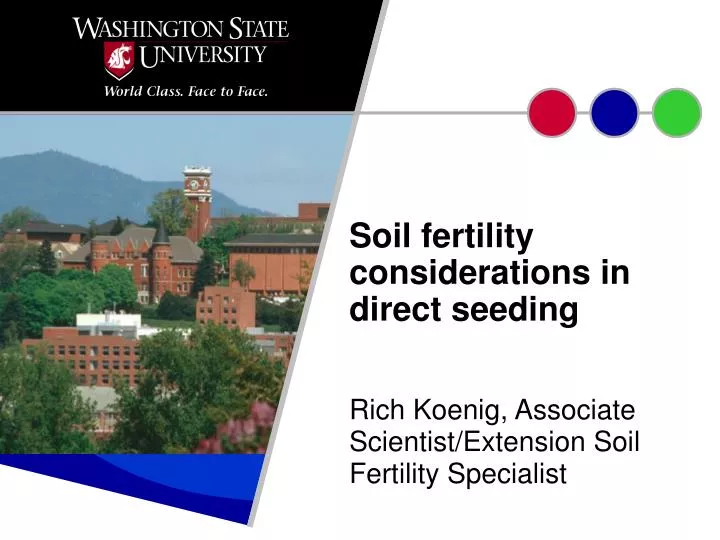 soil fertility considerations in direct seeding