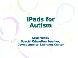 iPads for Autism