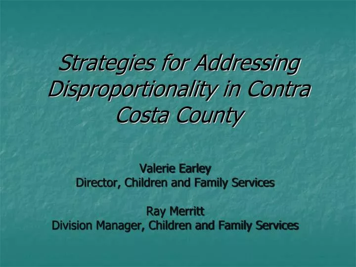 strategies for addressing disproportionality in contra costa county