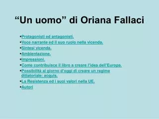 “Un uomo” di Oriana Fallaci