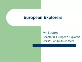 European Explorers